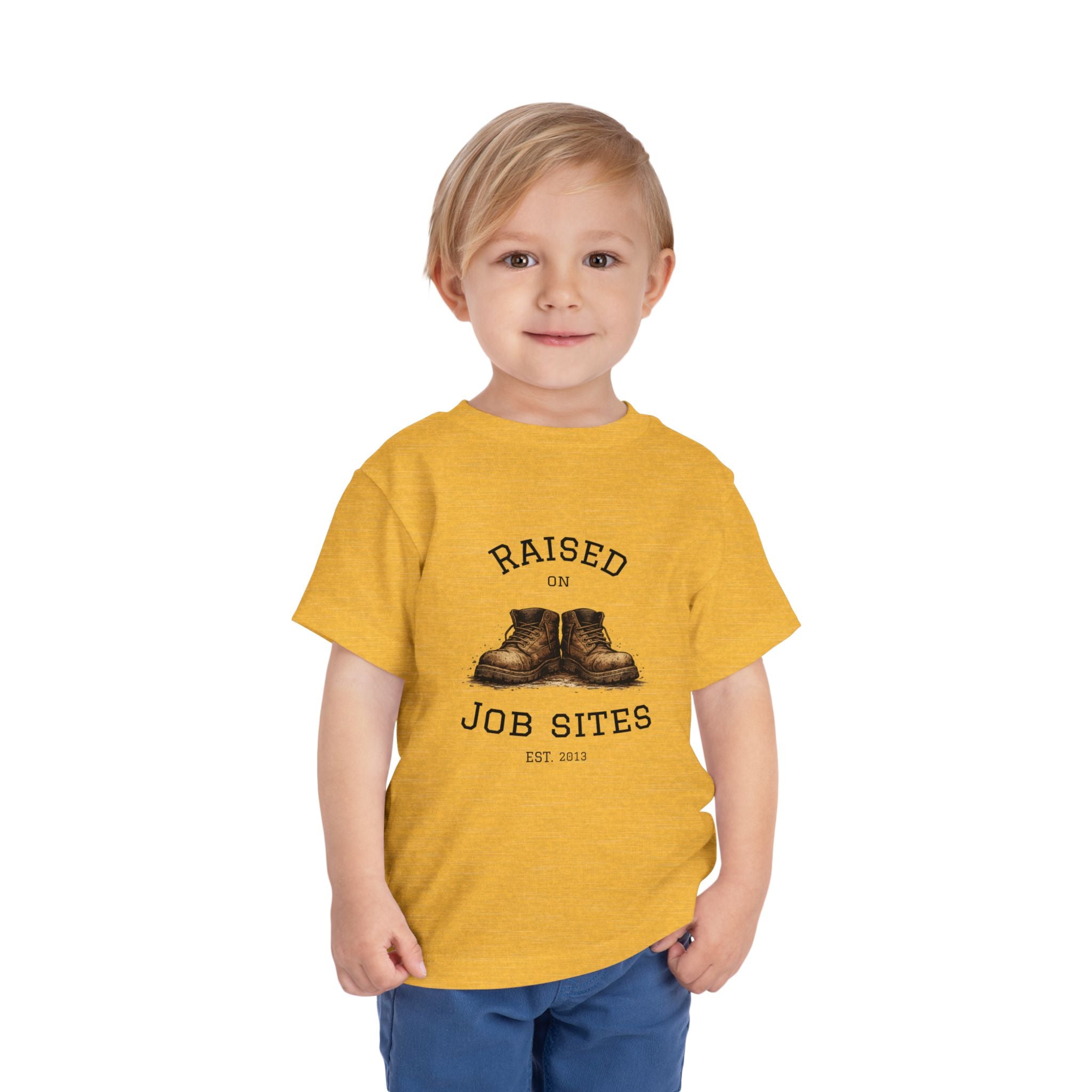 Raised on Job Sites Toddler Shirt | Kids Blue Collar Graphic Tee | Delta Hills Supply Co