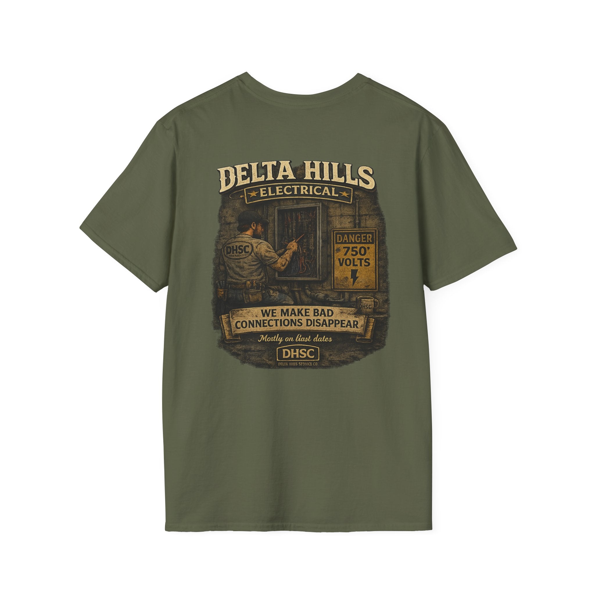 Delta Hills Electrical Shirt | Electrician T-Shirt | We Make Bad Connections Disappear | Blue Collar Workwear Tee
