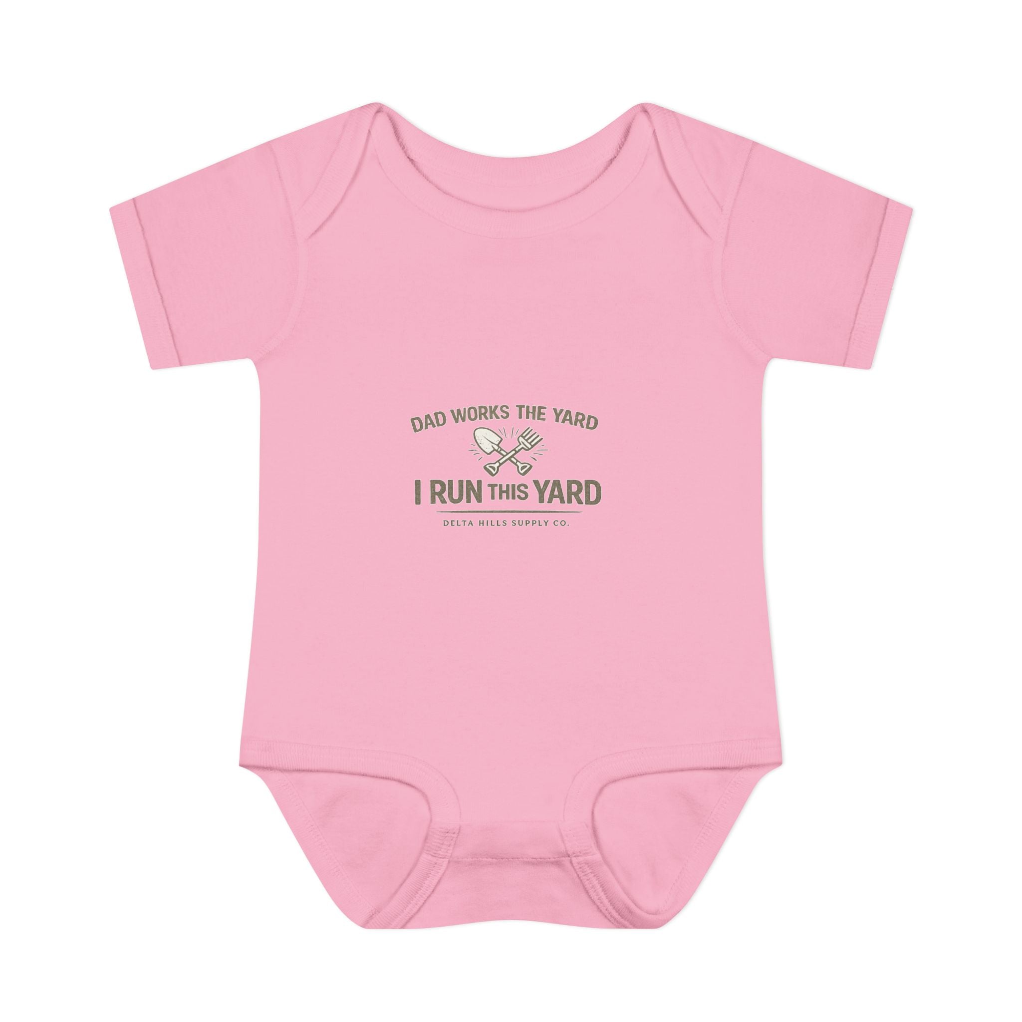 Dad Works the Yard I Run This Yard Baby Onesie | Funny Infant Bodysuit | Delta Hills Supply Co