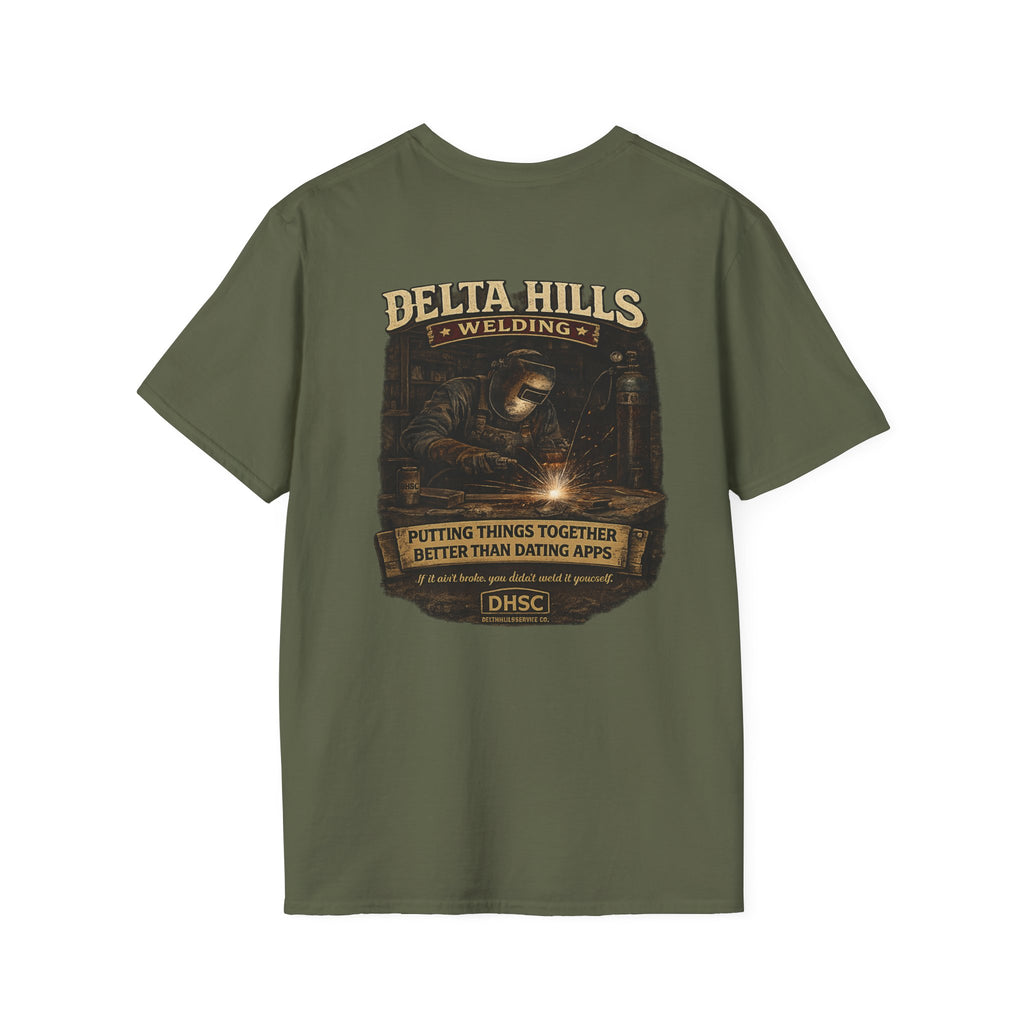 Delta Hills Welding™ | Putting Things Together Better Than Dating Apps | Vintage Welder T-Shirt