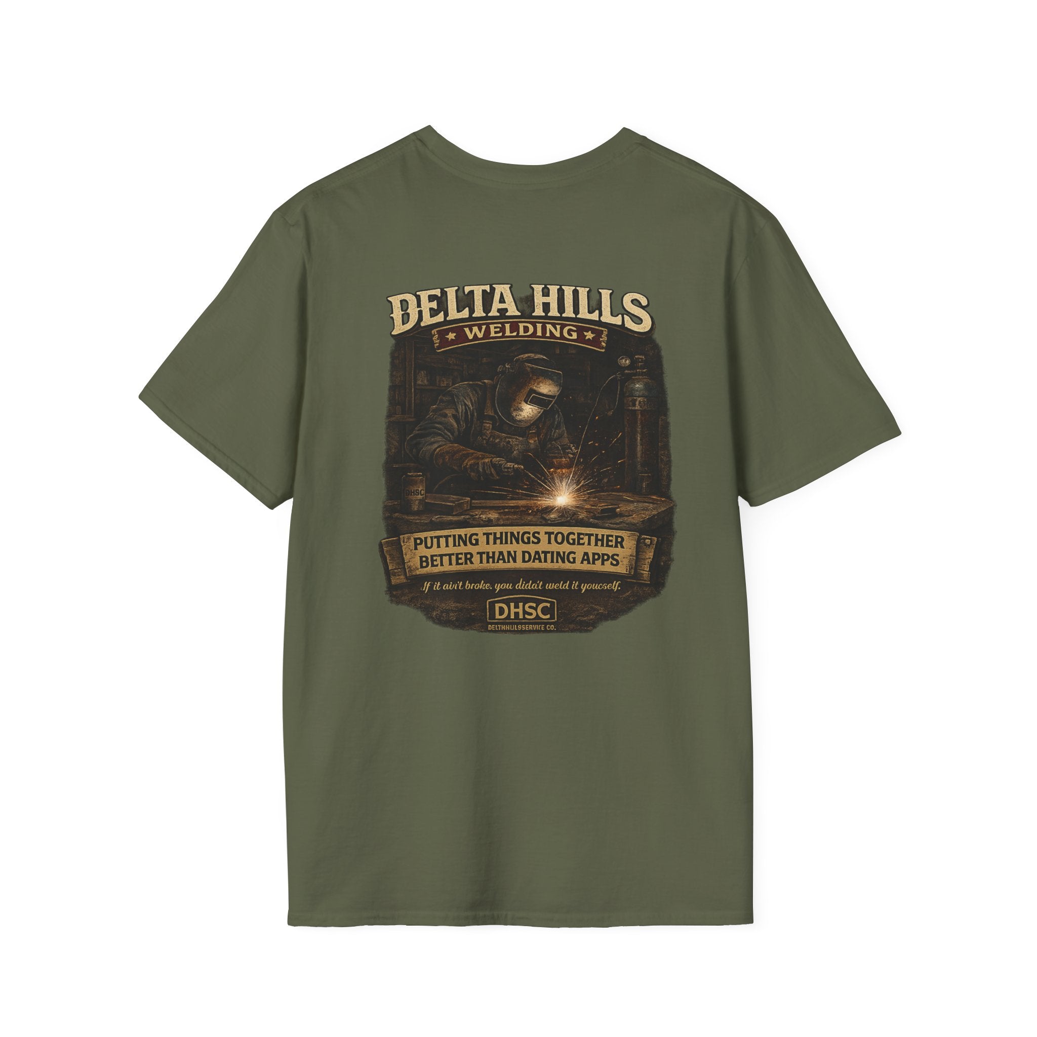 Delta Hills Welding™ | Putting Things Together Better Than Dating Apps | Vintage Welder T-Shirt
