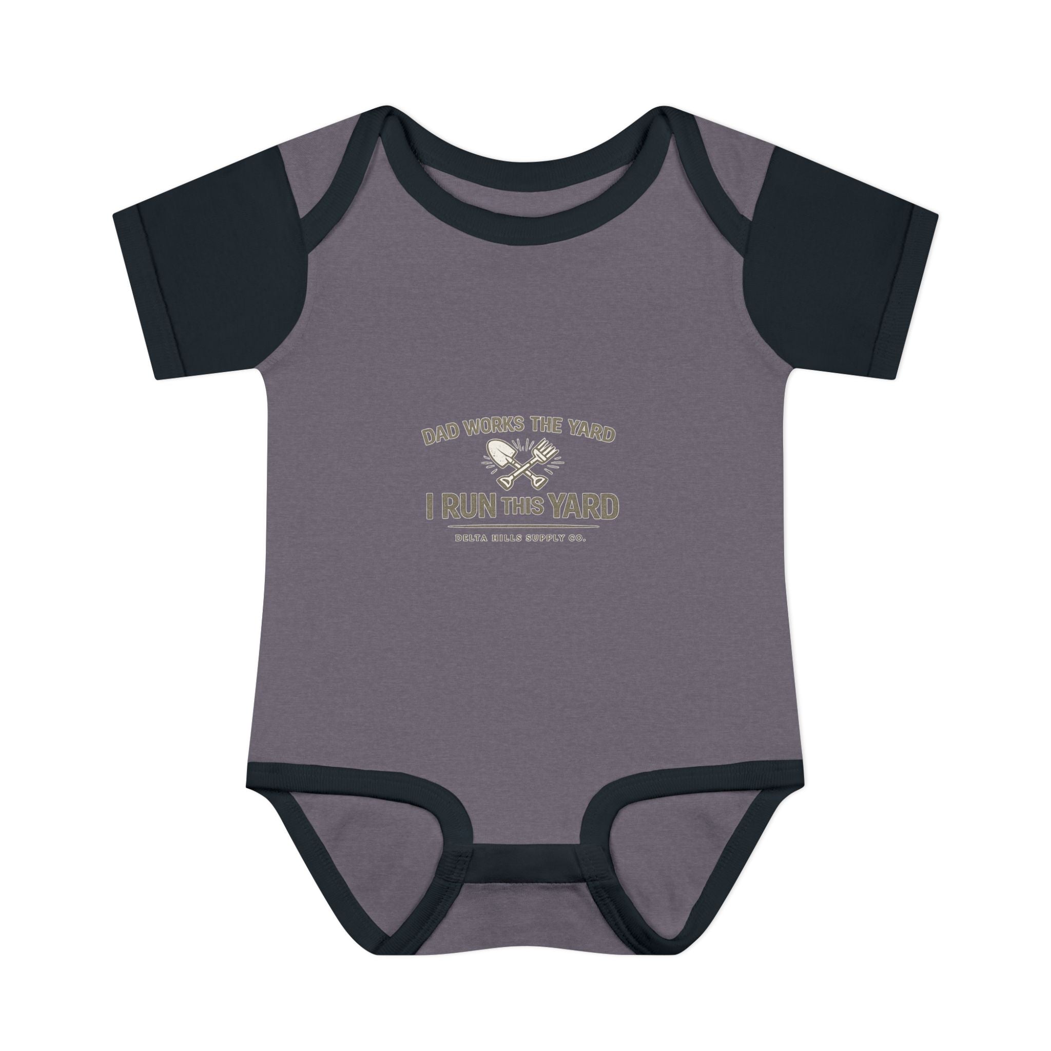 Dad Works the Yard I Run This Yard Baby Onesie | Funny Infant Bodysuit | Delta Hills Supply Co
