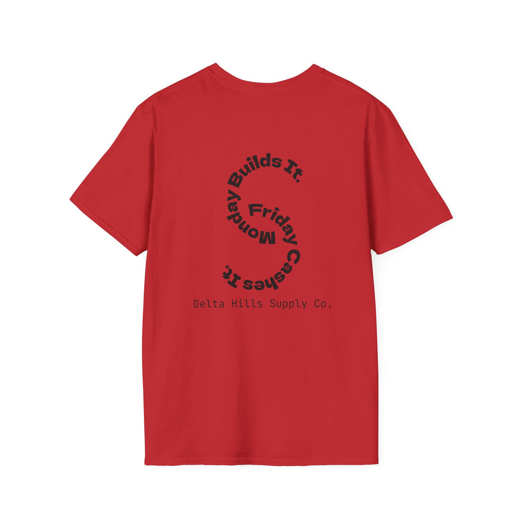 Monday Builds It Workwear T-Shirt | Blue Collar Graphic Tee | Delta Hills Supply Co