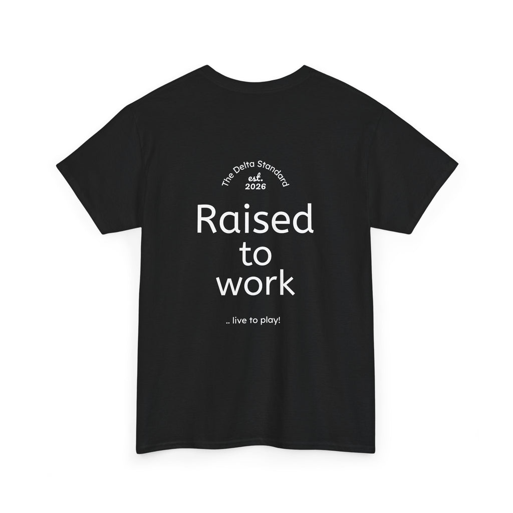 Raised to Work Workwear T-Shirt | Blue Collar Graphic Tee | Delta Hills Supply Co