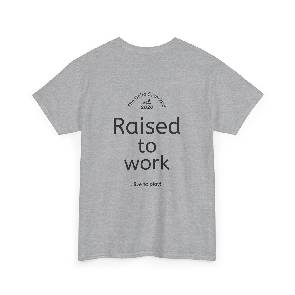 Raised to Work Workwear T-Shirt | Blue Collar Graphic Tee | Delta Hills Supply Co