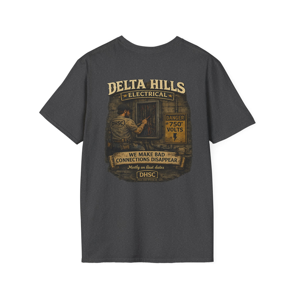 Delta Hills Electrical Shirt | Electrician T-Shirt | We Make Bad Connections Disappear | Blue Collar Workwear Tee