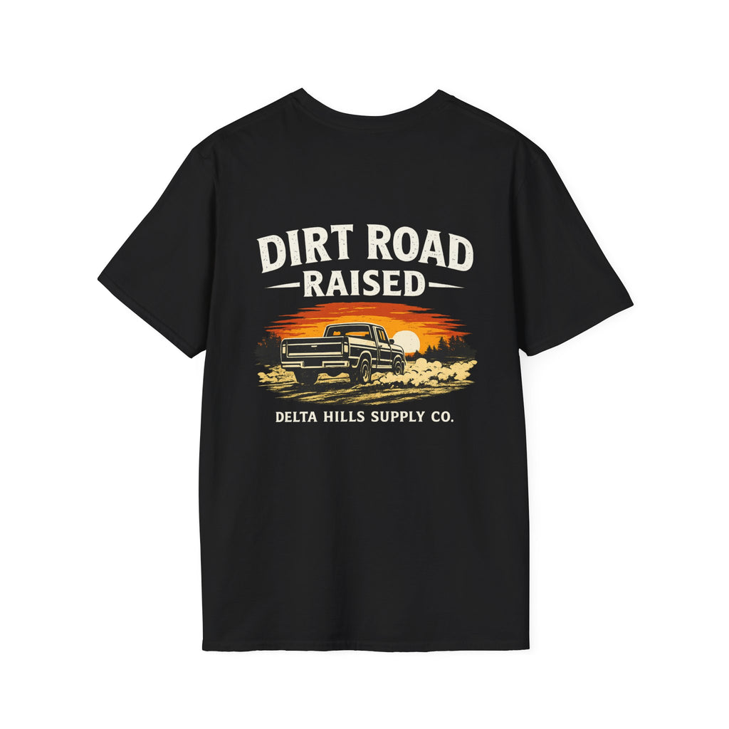 Dirt Road Raised T-Shirt | Southern Lifestyle Workwear Tee | Blue Collar Apparel | Delta Hills Supply Co