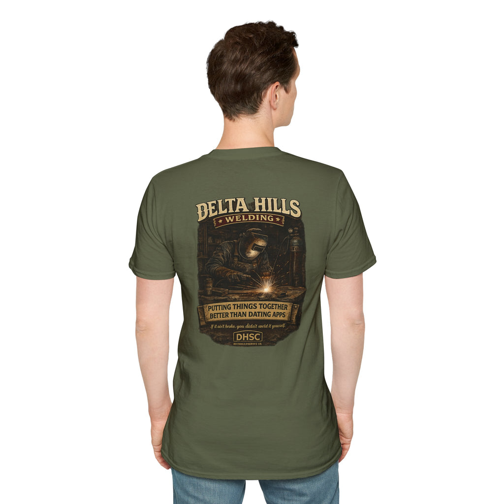 Delta Hills Welding™ | Putting Things Together Better Than Dating Apps | Vintage Welder T-Shirt