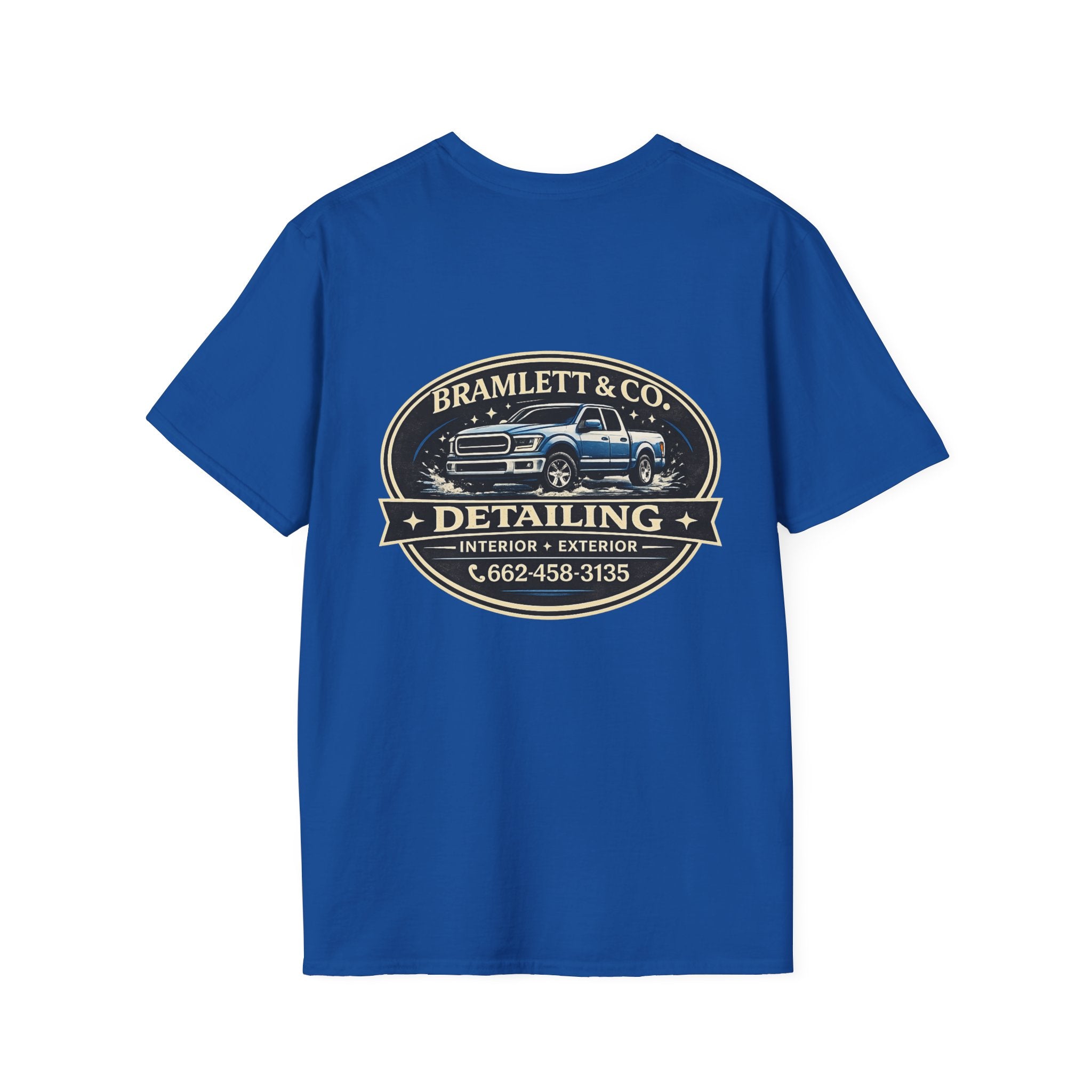 Bramlett & Co. Detailing Shirt | Front Logo + Back Badge | Call/Text 662-458-3135 | Delta Hills Supply Co
