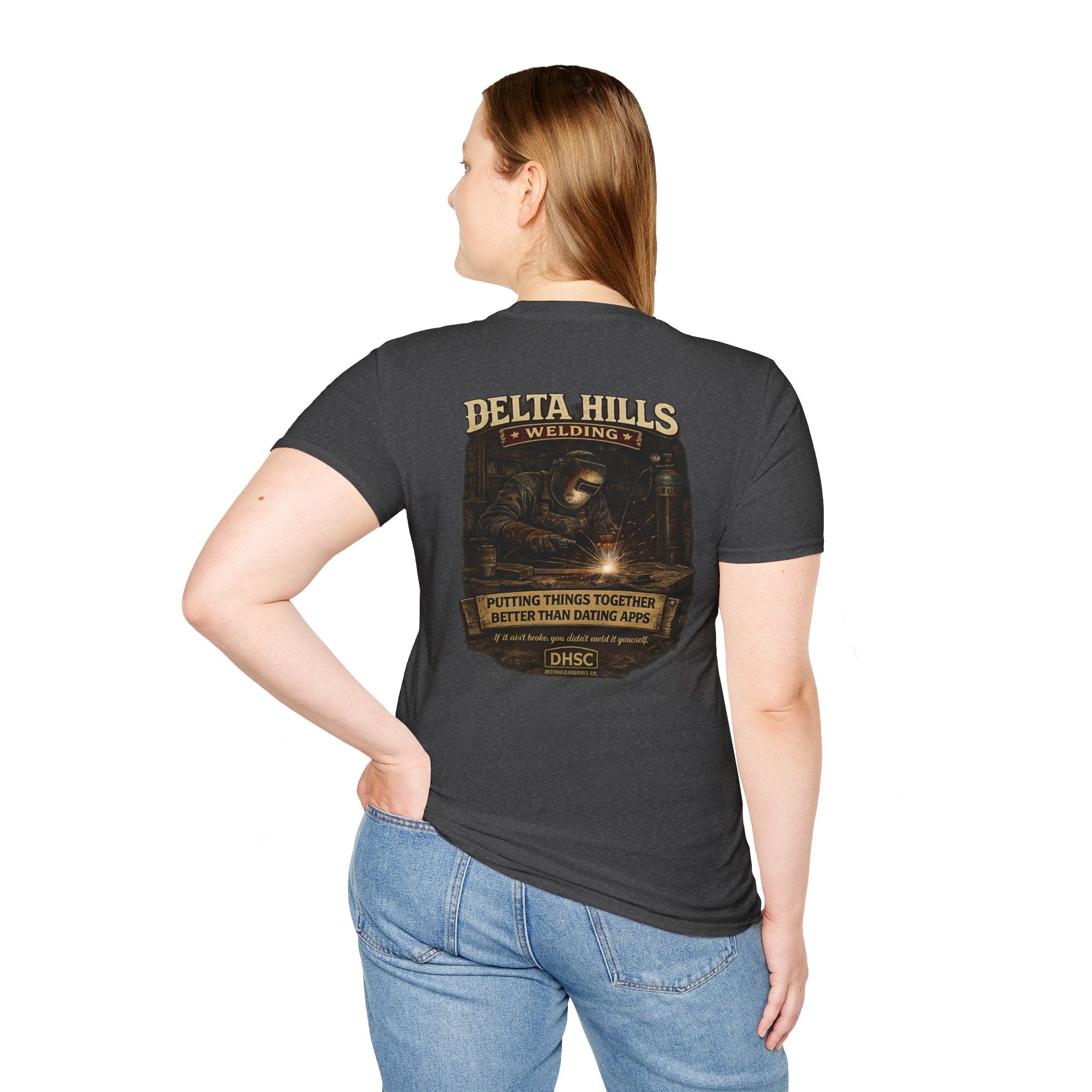 Delta Hills Welding™ | Putting Things Together Better Than Dating Apps | Vintage Welder T-Shirt