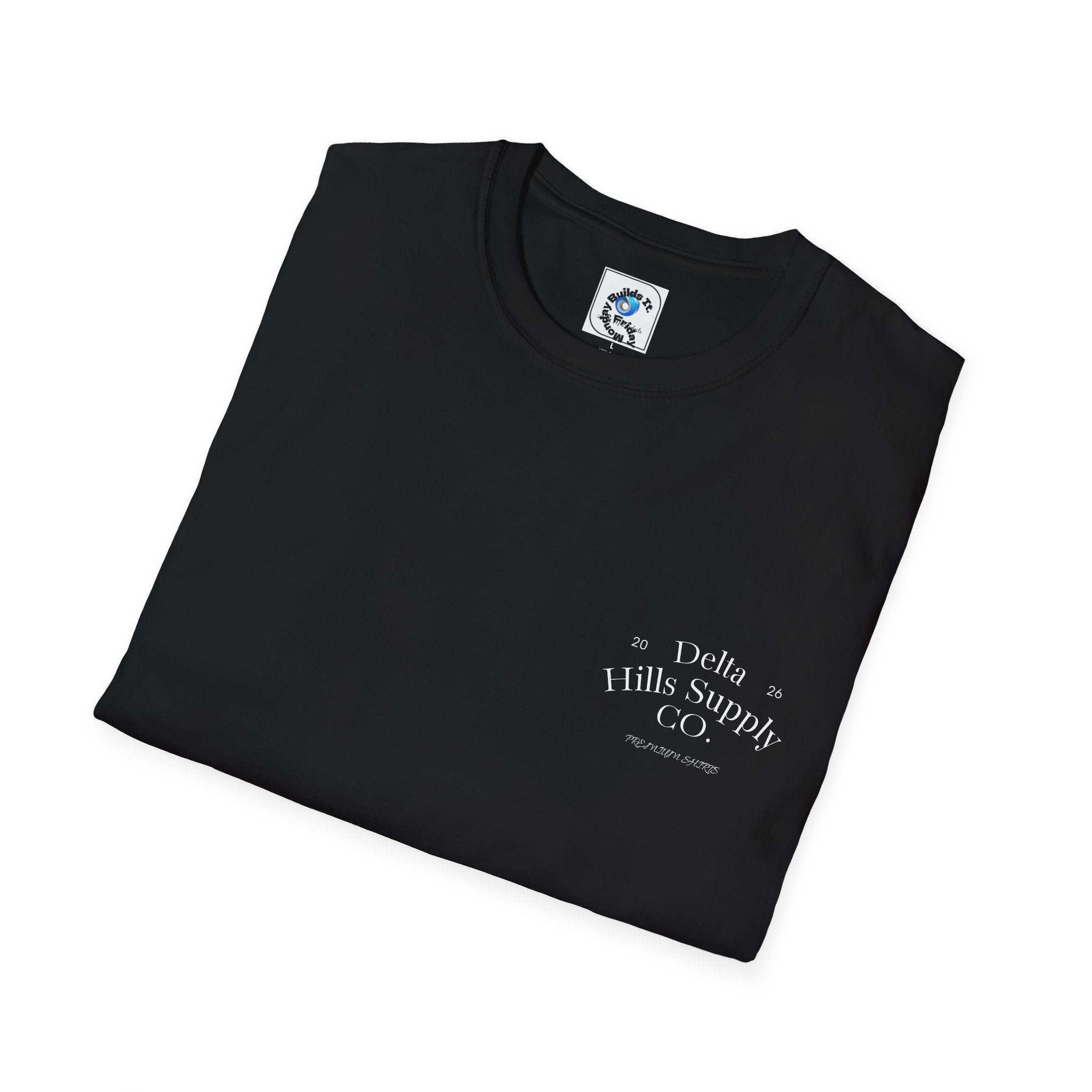 Monday Builds It Workwear T-Shirt | Blue Collar Graphic Tee | Delta Hills Supply Co