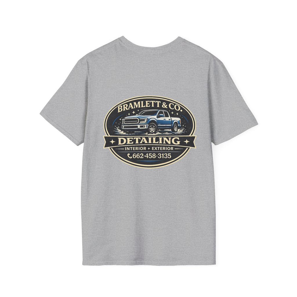 Bramlett & Co. Detailing Shirt | Front Logo + Back Badge | Call/Text 662-458-3135 | Delta Hills Supply Co