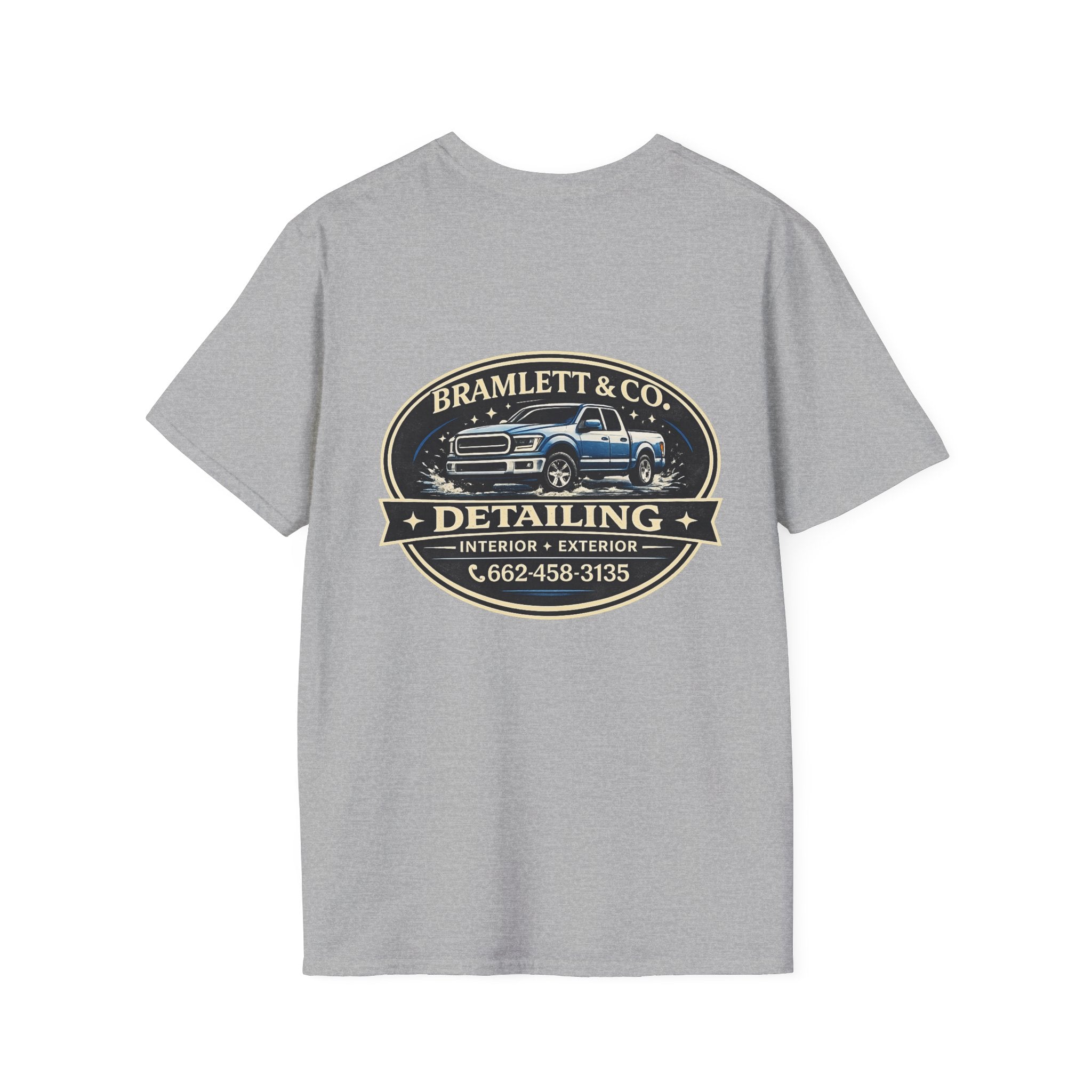 Bramlett & Co. Detailing Shirt | Front Logo + Back Badge | Call/Text 662-458-3135 | Delta Hills Supply Co